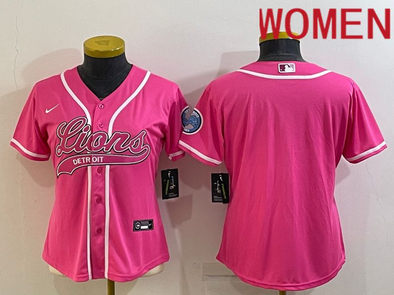 Women Detroit Lions Blank Pink 2022 Nike Co branded NFL Jersey